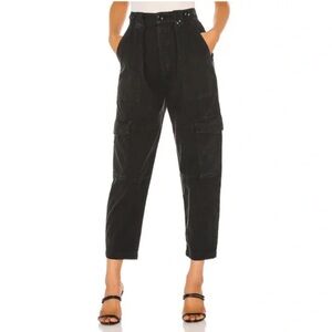 AGOLDE Mila Cotton Balloon Cargo Pants in Black Size 25